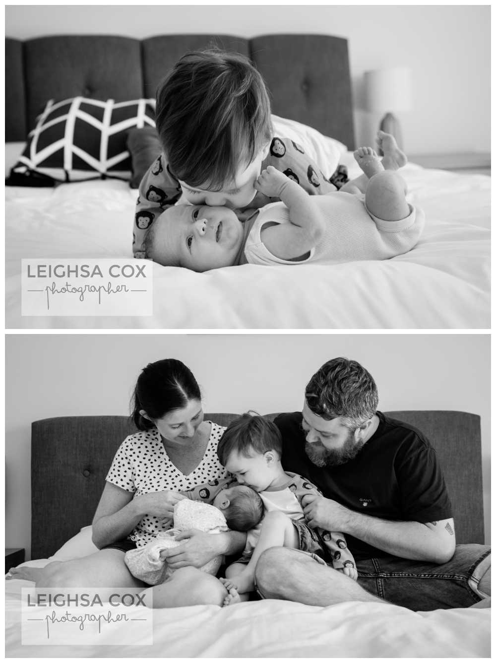 Home Newborn Photography Maitland Black and white