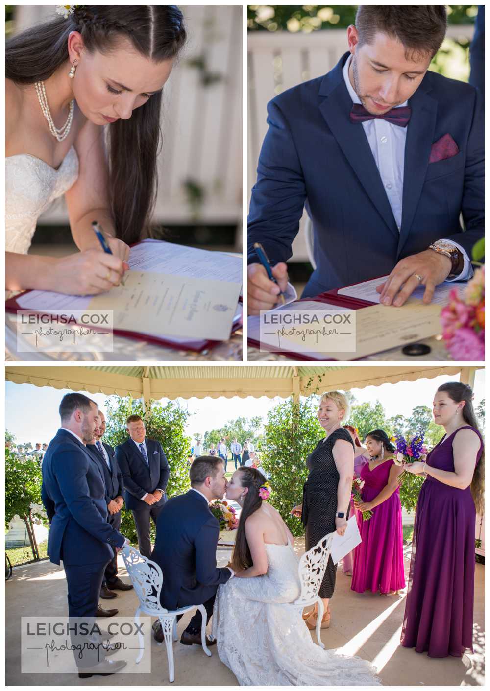 wedding certificate signing Calvin Estate