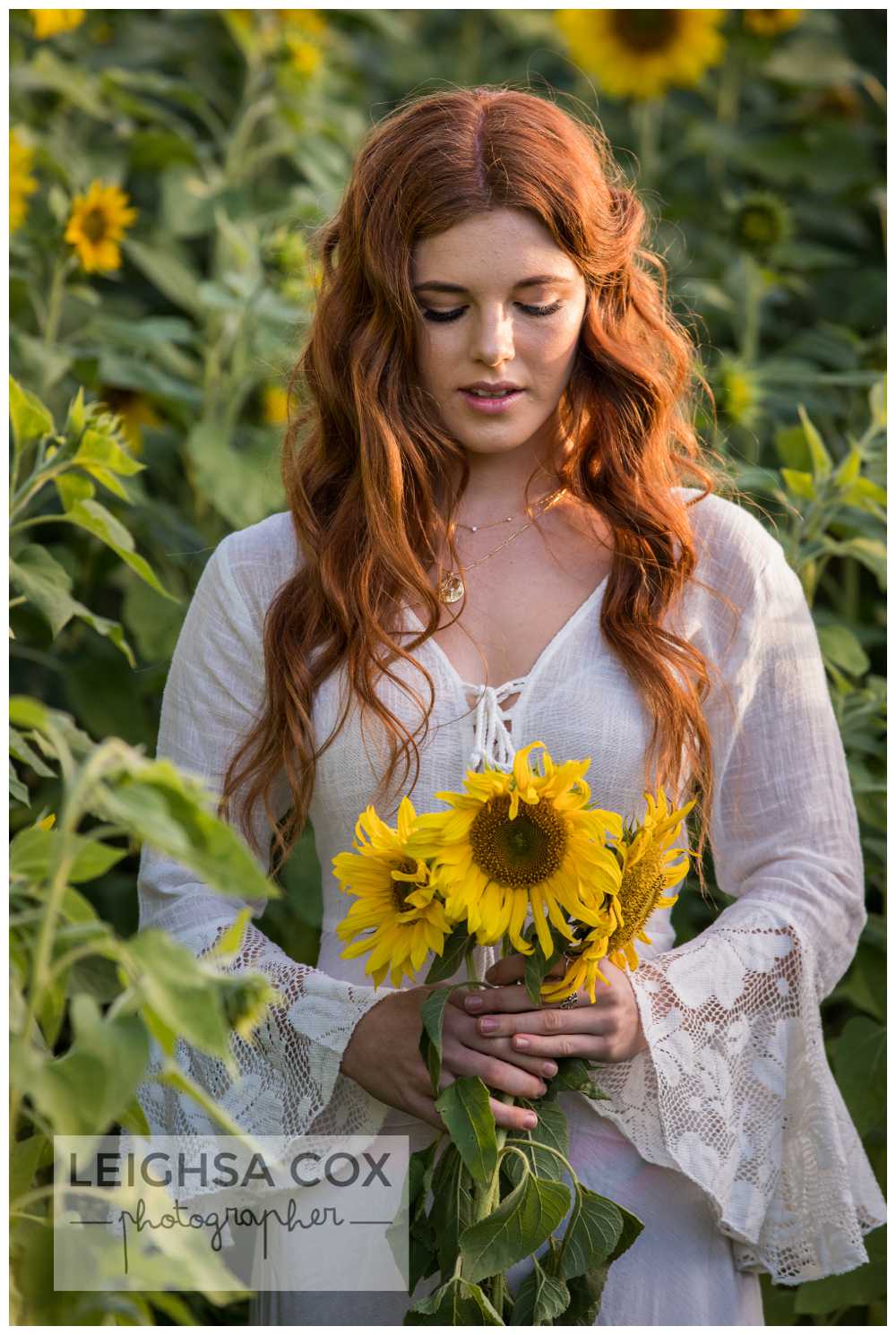 boho bride sunflowers