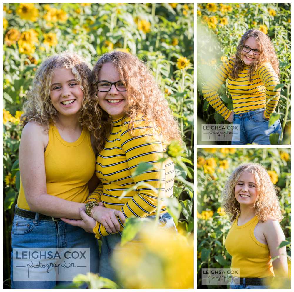 teens in sunflowers