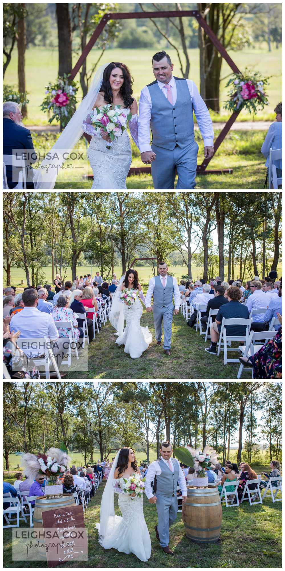 walking down isle husband and wife