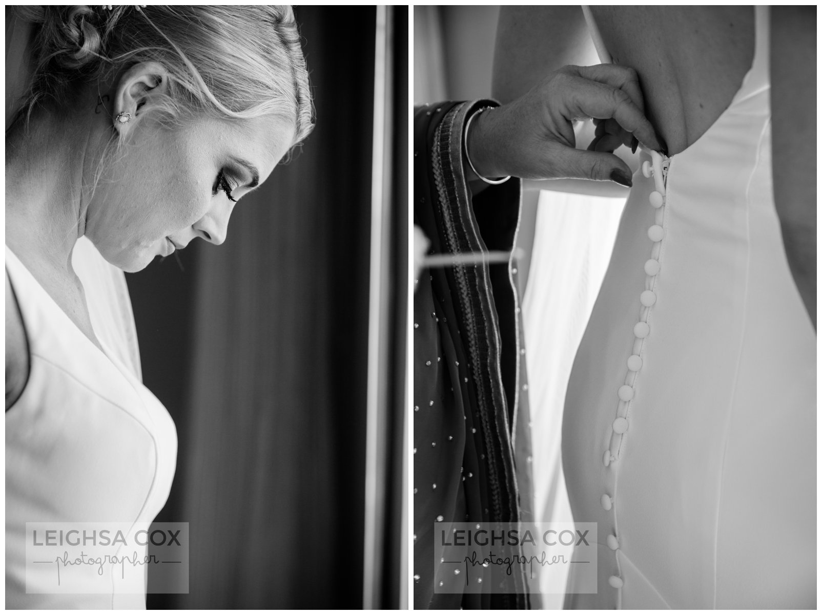 black and white bride prep