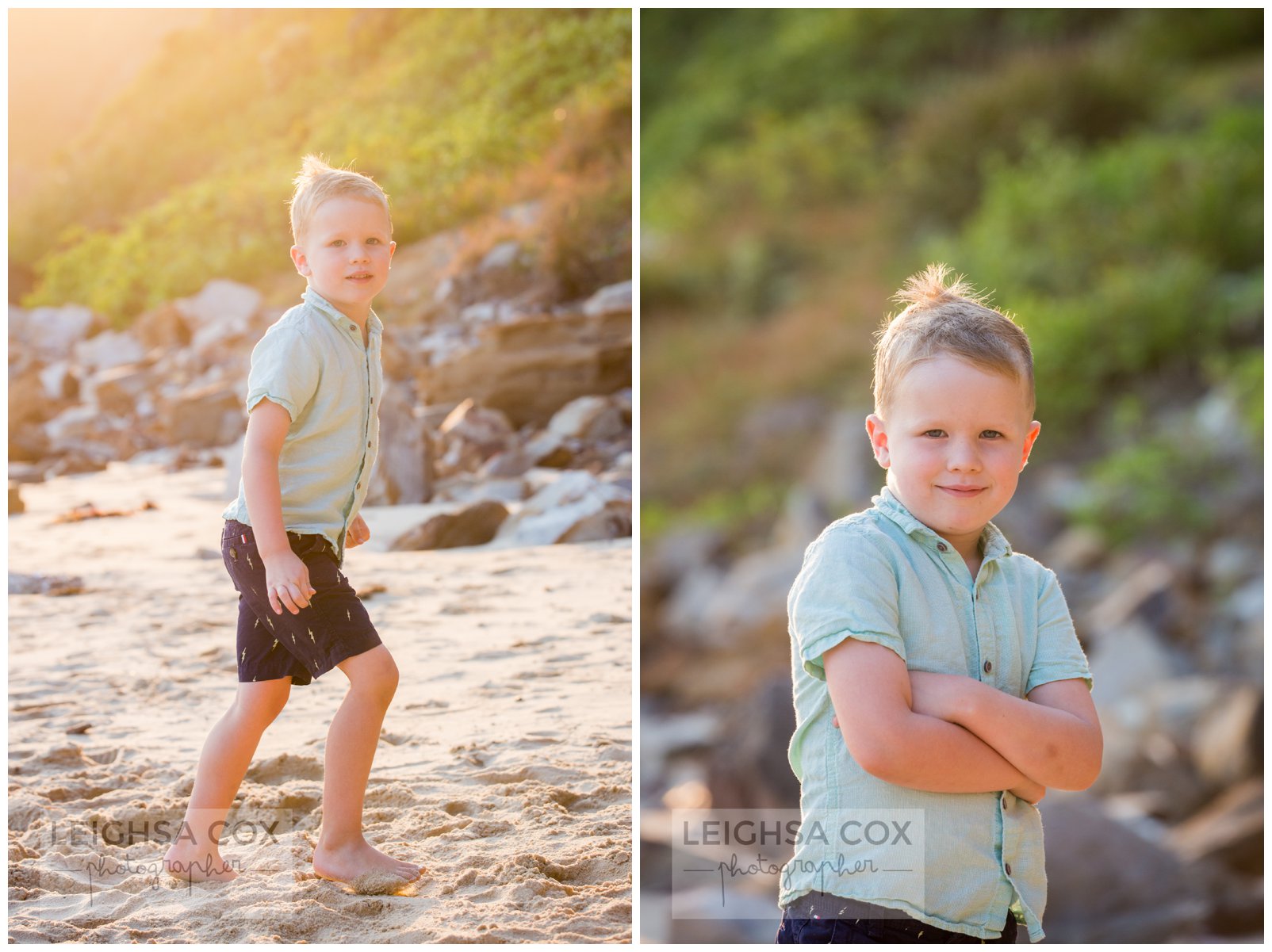 little brother at the beach