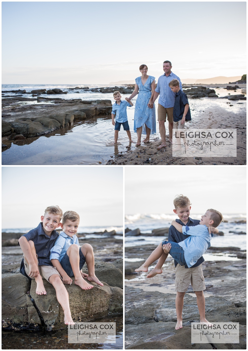 beach portraits in blue