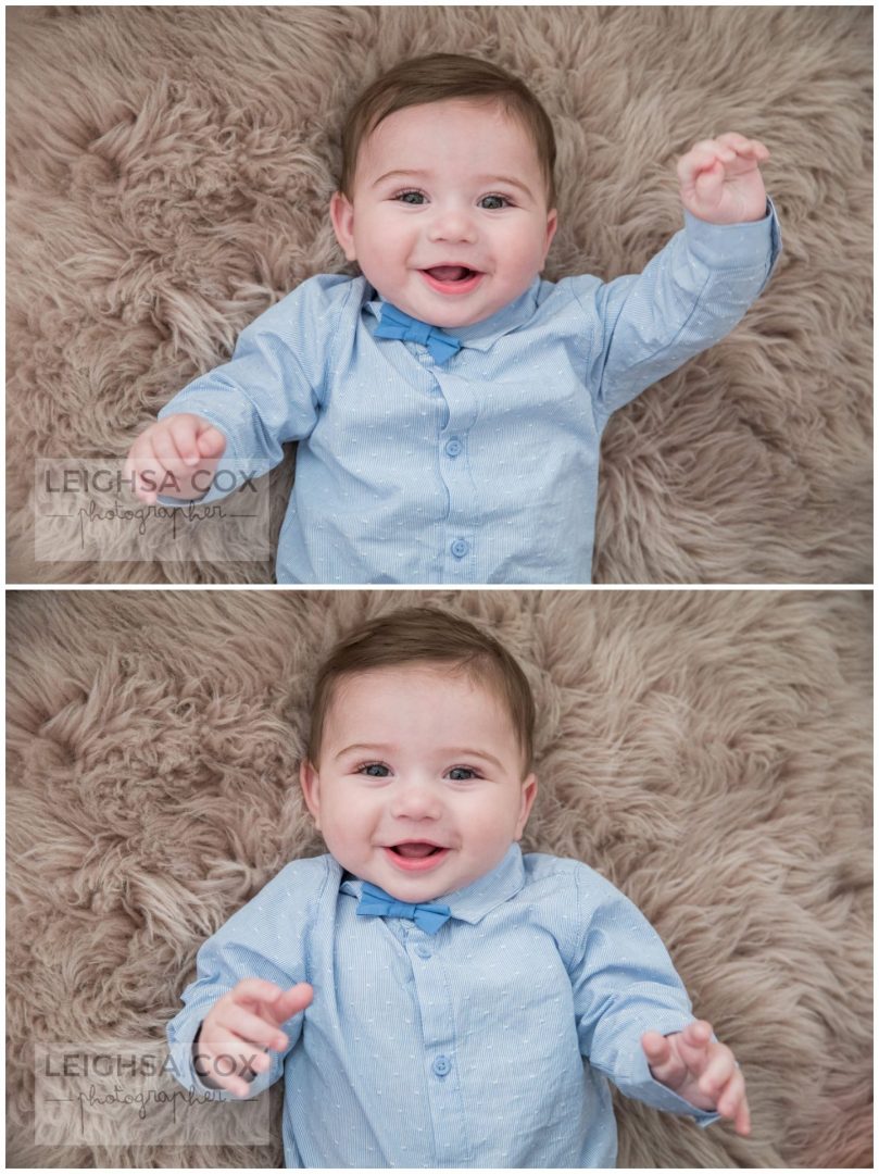 beautiful baby boy on rug