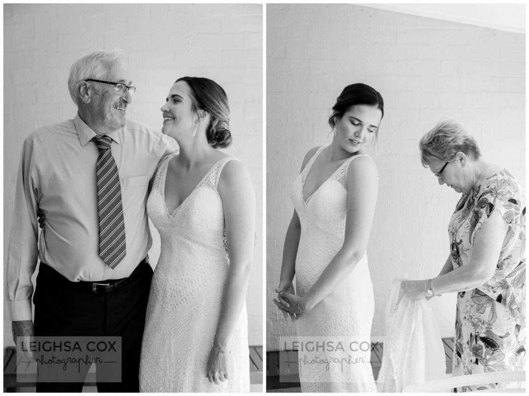 bride and parents