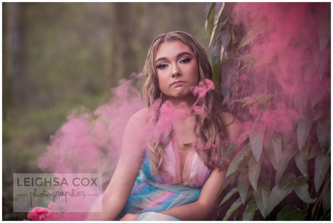 pink smoke bomb