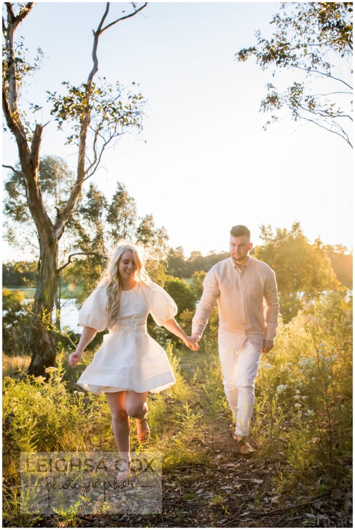 golden engagement session