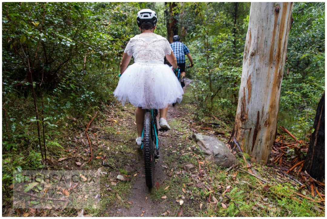 Rainy mountain bike wedding