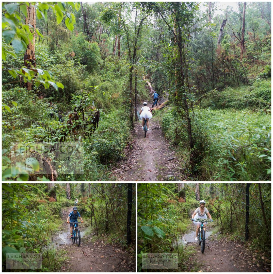 Rainy mountain bike wedding