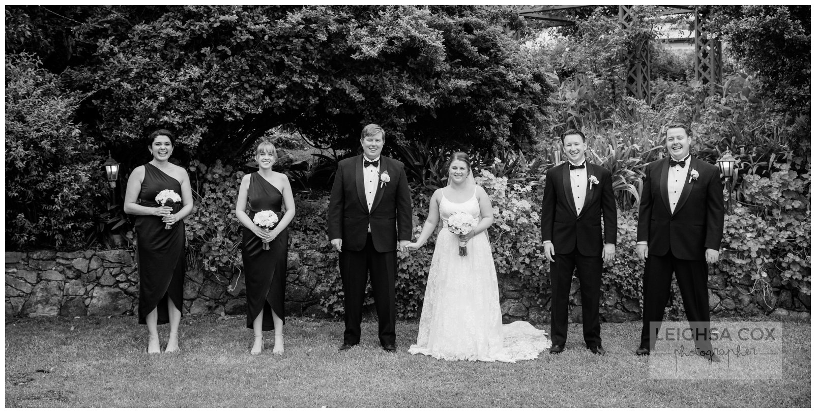 black and white wedding party at maddies