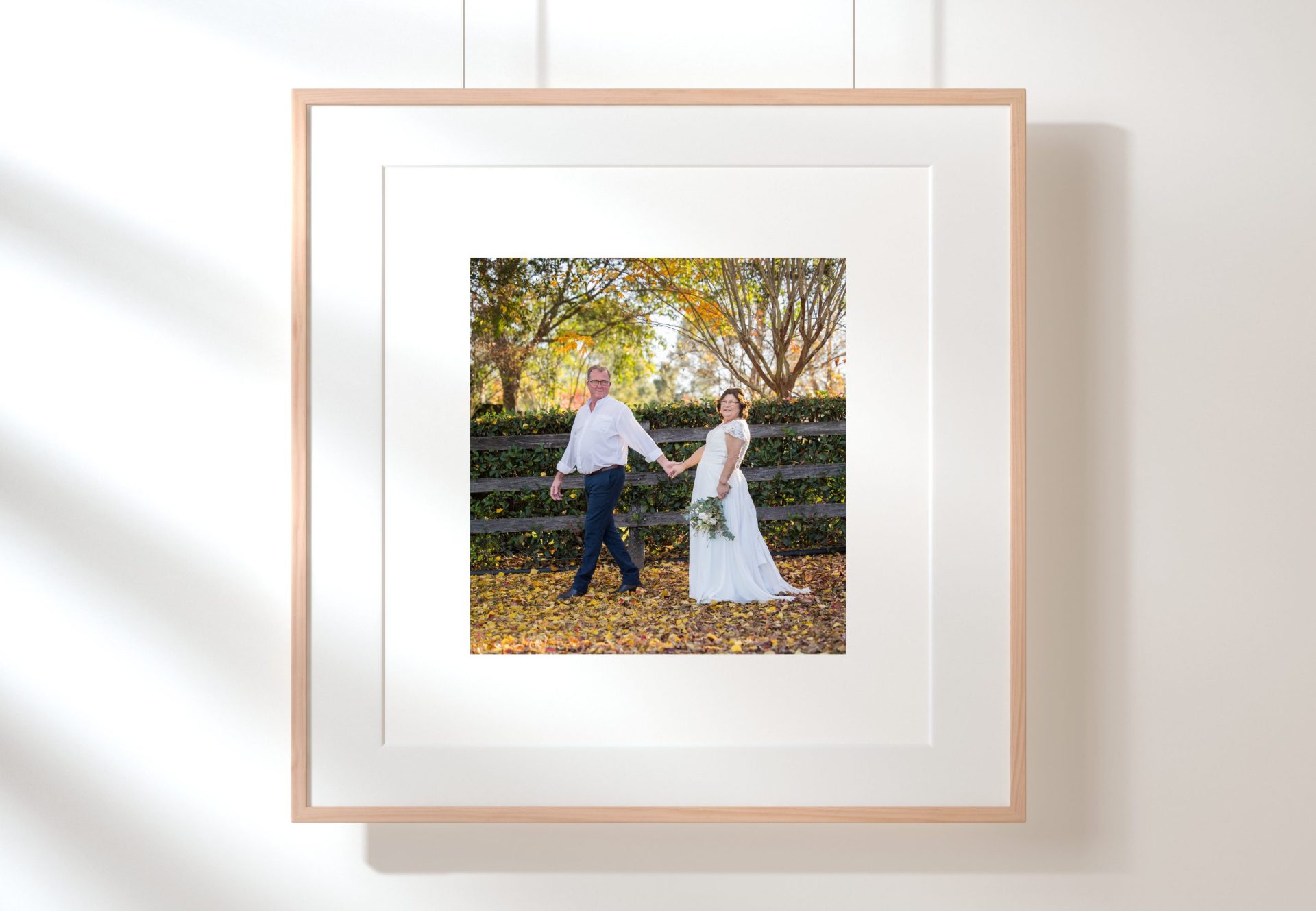 framed bride and groom