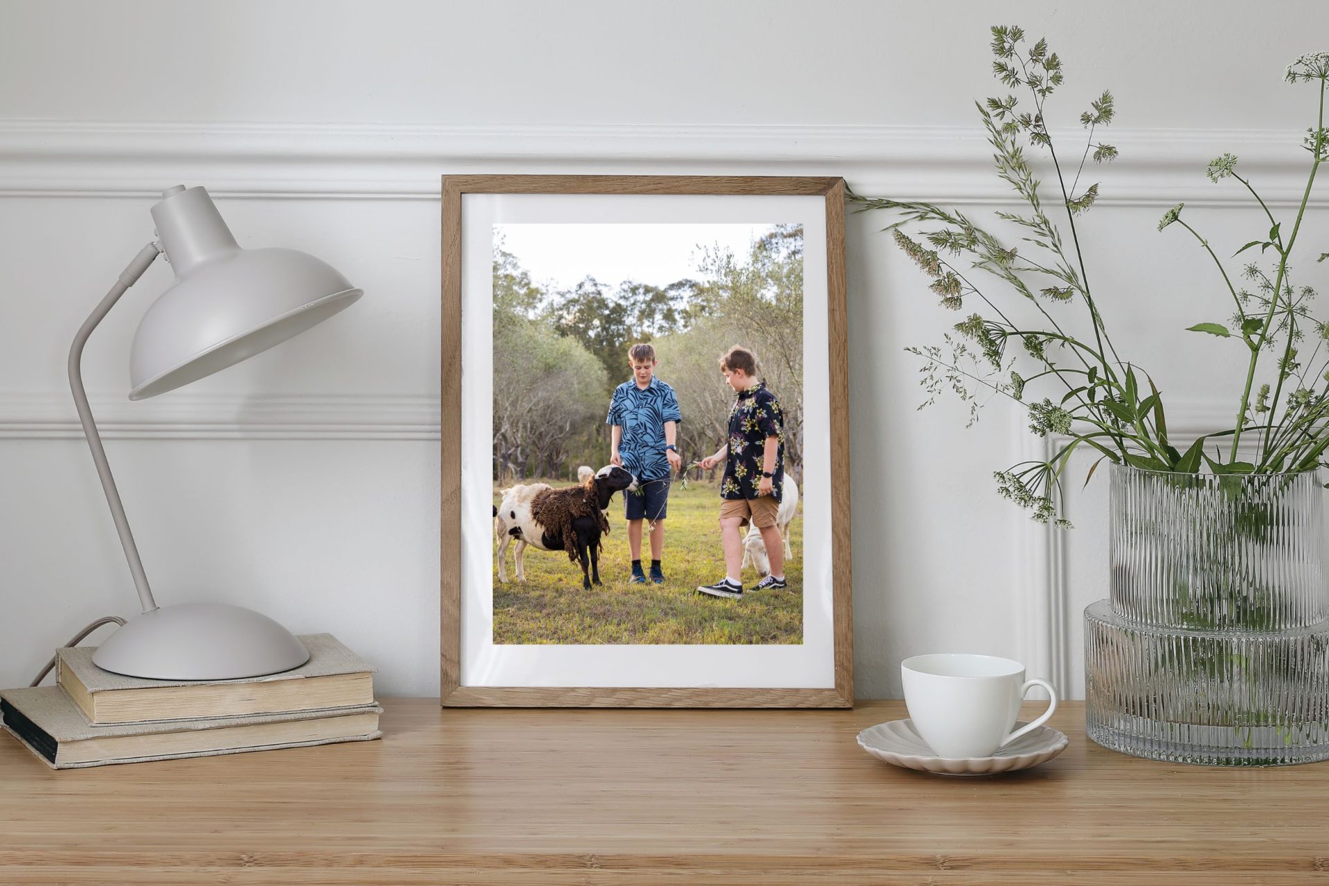frame on shelf