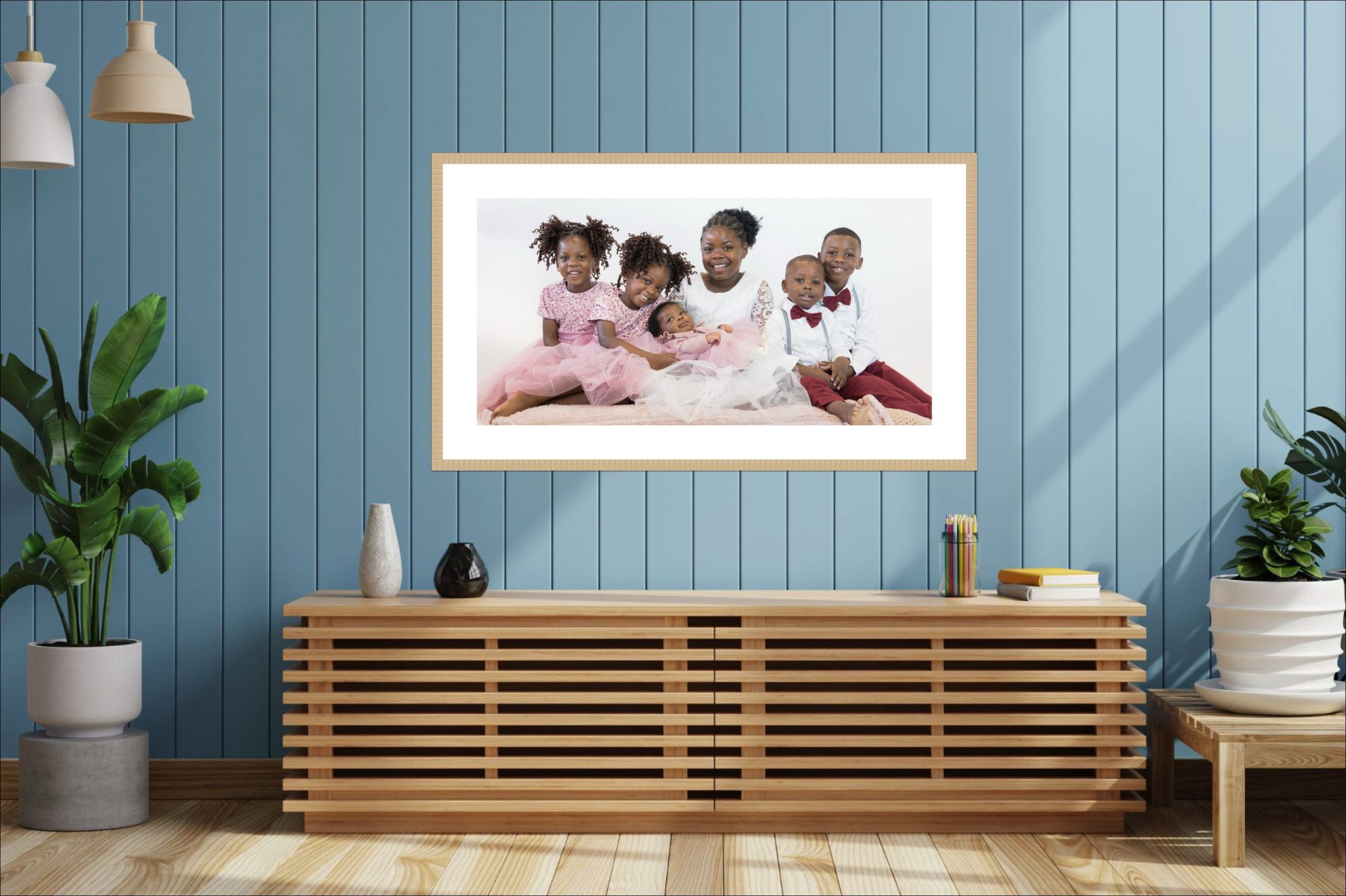 newborn and siblings
